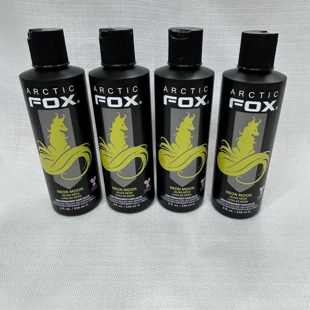 Arctic Fox Hair Color Neon Moon Yellow Semi-Permanent 4 Pack 80z UV Vegan Bright